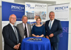 Gruppenfoto mit Innenminister Joachim Herrmann und den Landtagsabgeordneten Katharina Schulze und Horst Arnold sowie dem Moderator des Presseclubs München