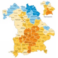 Bevölkerungsentwicklung in Bayern: 2038 gegenüber 2018 Bevölkerungsentwicklung in Bayern 2038 gegenüber 2018 - Bayerns Landkreise und kreisfreie Städte eingefärbt je nach Bevölkerungsgewinn/-verlust