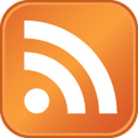 Logo RSS-Feed Weißes Funk-Symbol auf orangem Hintergrund. Dies ist das Logo für den RSS-Feed.