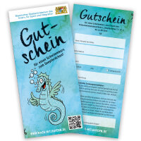 Gutschein Schwimmkurs Seepferdchen Vorder- und Rückseite