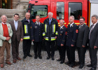 Staatsempfang für den Landesfeuerwehrverband Bayern am 3. Juli 2013: Dietrich Freiherr von Gumppenberg (MdL), Dr. Florian Herrmann (MdL), Staatsminister Joachim Herrmann, Alfons Weinzierl (Vorsitzender des Landesfeuerwehrverbandes Bayern e.V.), Ministerpräsident Horst Seehofer, Gerhard Bullinger (2. Stellvertreter des Landesfeuerwehrverbandes Bayern e.V.), Franz-Josef Hench (1. Stellvertreter des Landesfeuerwehrverbandes Bayern e.V.), Staatssekretär Gerhard Eck, Joachim Hanisch (MdL)