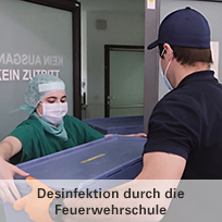 Kachel Desinfektion durch Feuerwehrschule