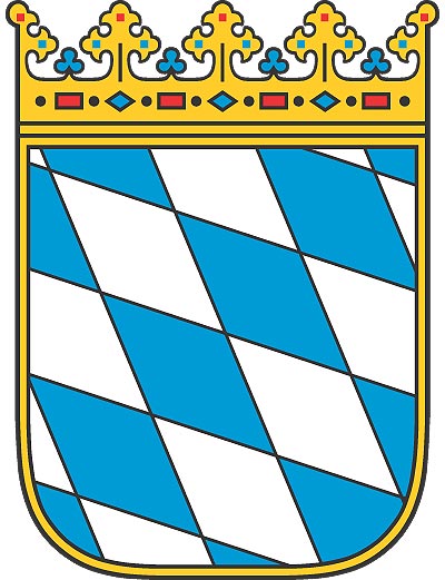 Bayern-Flagge Quer mit Wappen (Raute)
