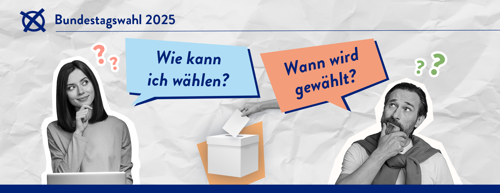 FAQ zur Bundestagswahl 2025 Grafik zur Bundestagswahl 2025: Wie kann ich wählen? Wann wird gewählt?