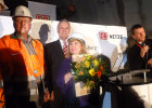 Feierlicher Anstich des Falkenbergtunnels am 6. März 2014: Verkehrsminister Joachim Herrmann mit Frau Gerswid Herrmann, der Tunnelpatin