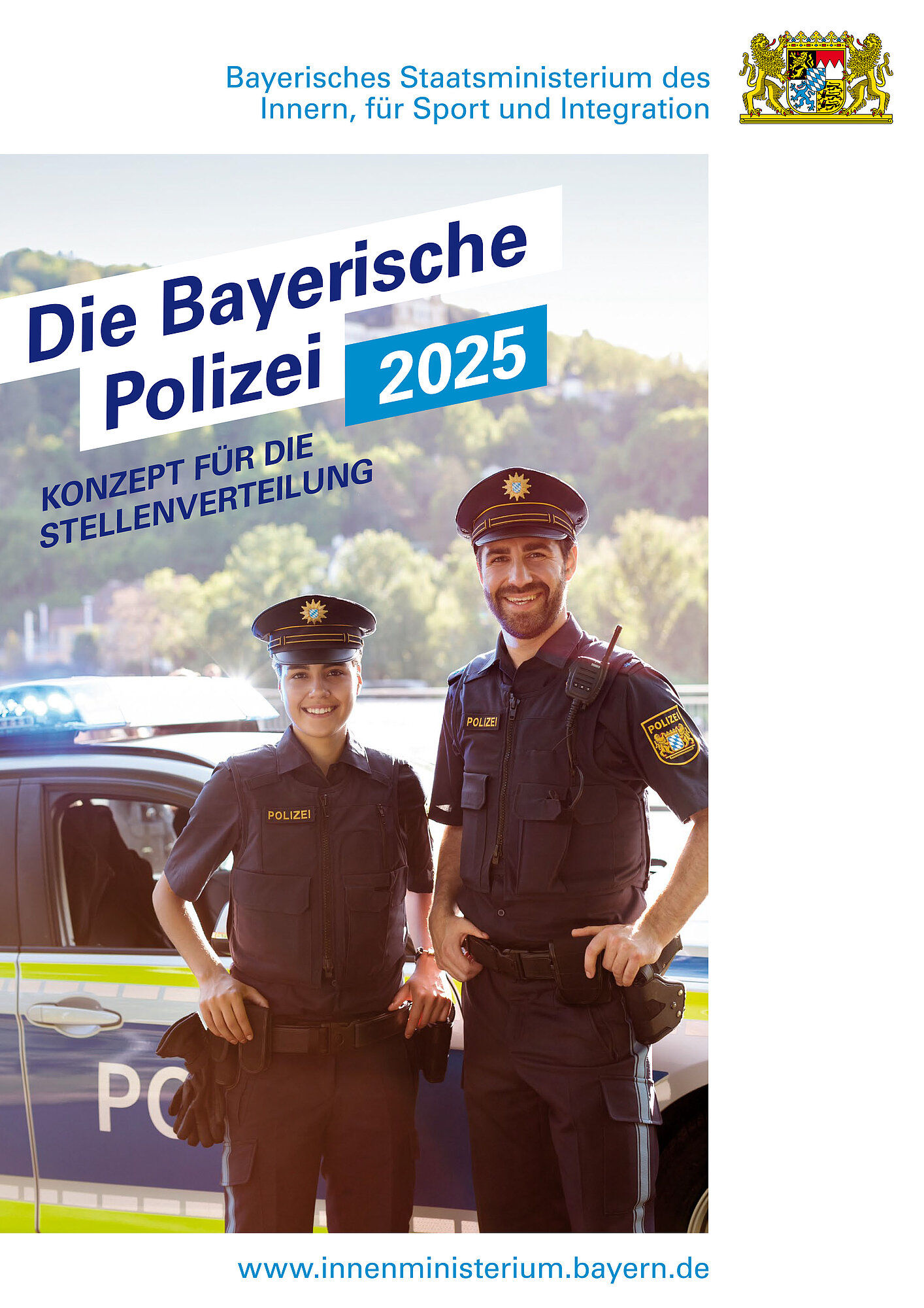 Cover der Broschüre Die Bayerische Polizei 2025 - Stellenverteilungskonzept
