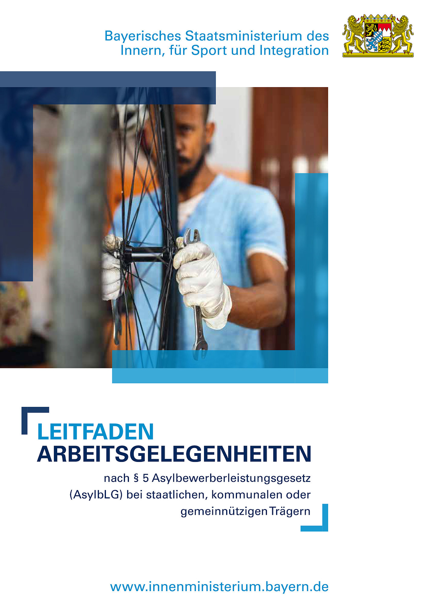 Titelbild der Broschüre "Leitfaden Arbeitsgelegenheiten" des StMI