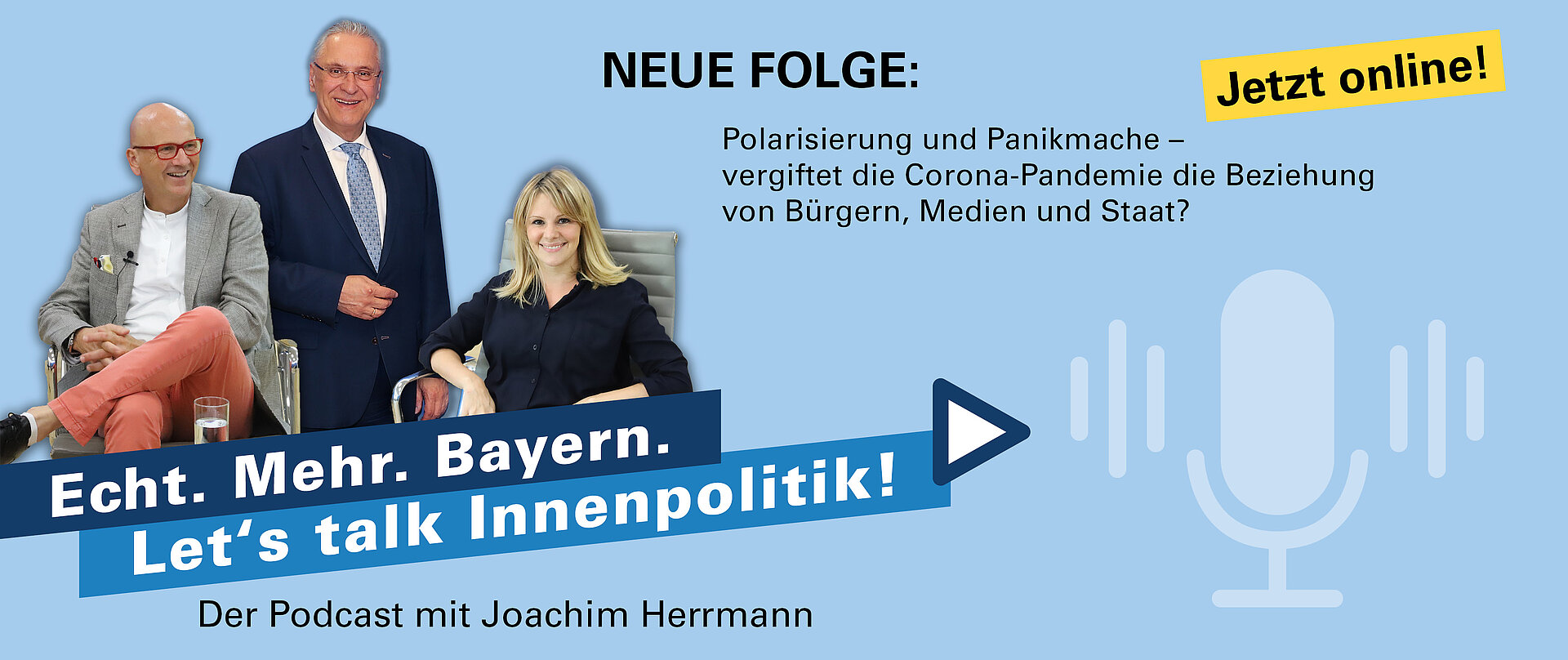 Auf dem Foto zu sehen sind von links nach rechts: Gemeindetags-Präsident Uwe Brandl, Innenminister Joachim Herrmann und Journalistin Katharina Pfadenhauer