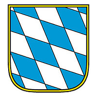 Landessymbol Freistaat Bayern mit weiß-blauem Rautenmuster
