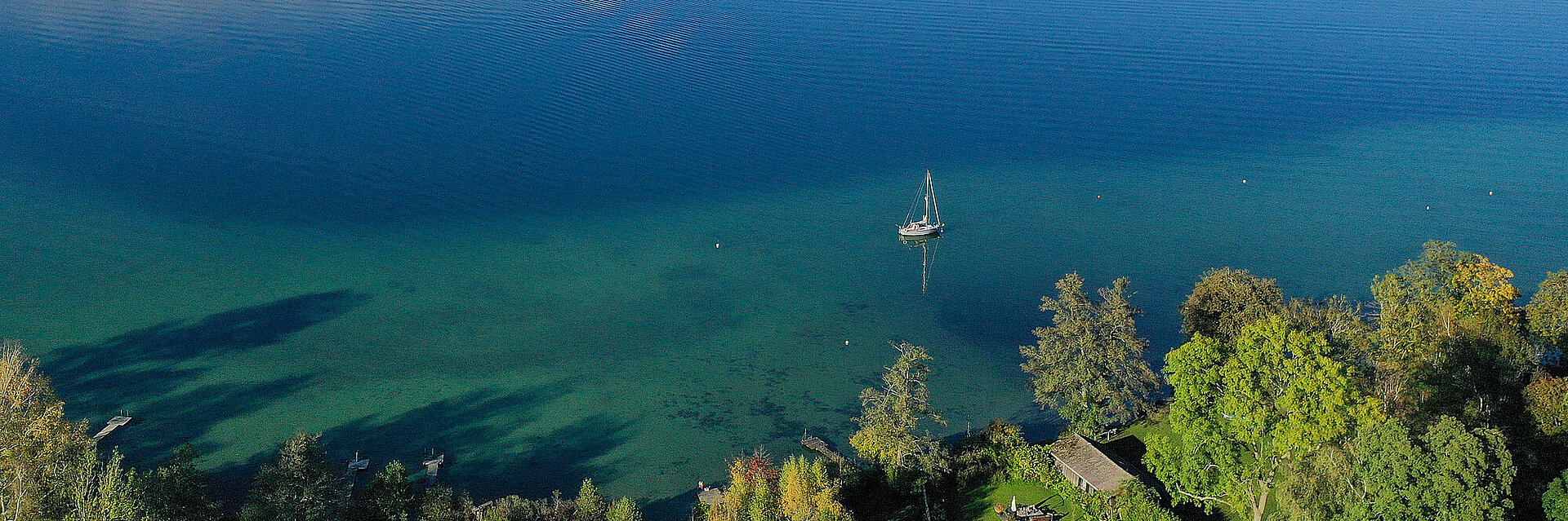 Wörthsee in Seefeld Bayern von oben