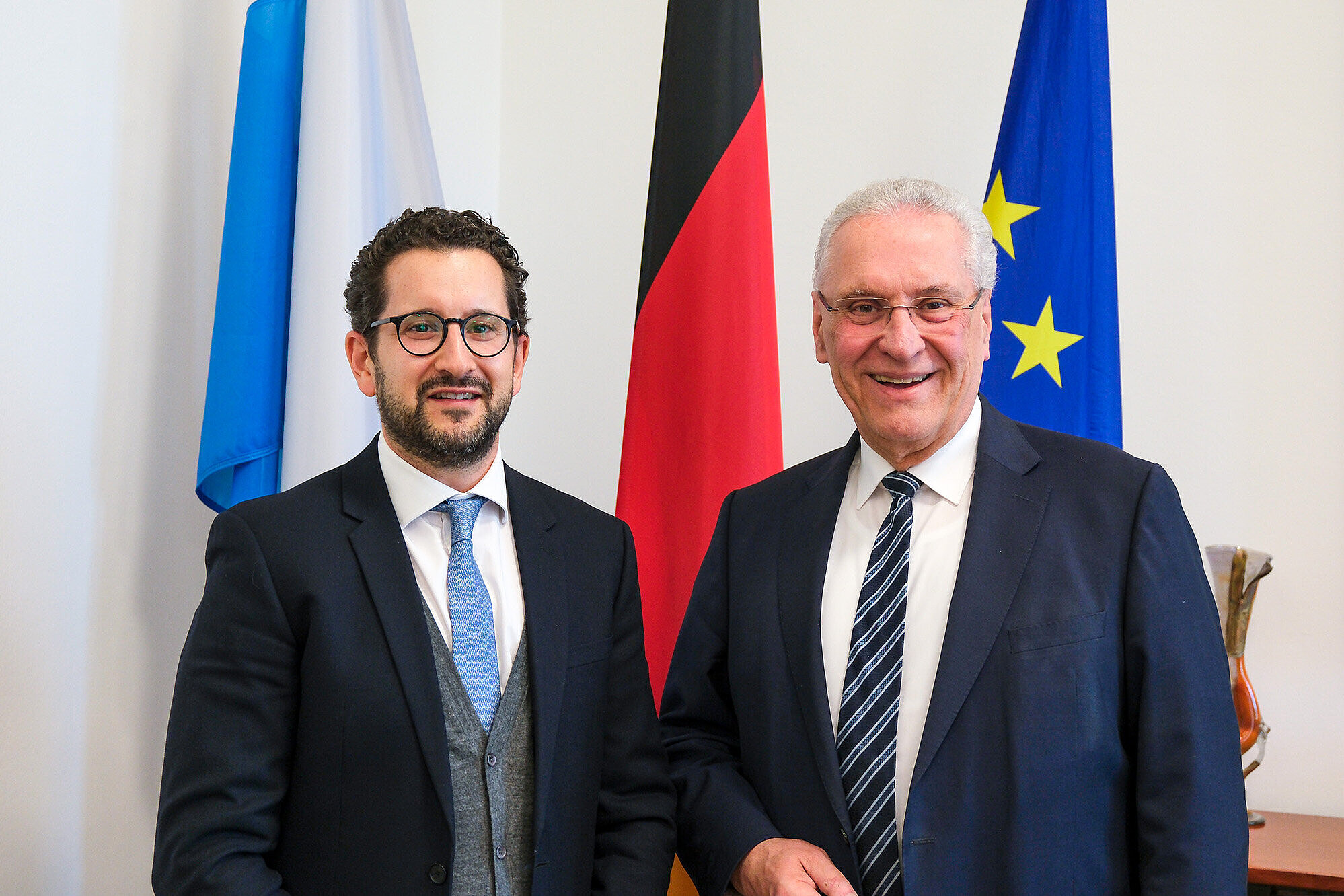 Innenminister Herrmann mit dem Leiter des Büros des Freistaats Bayern in Israel