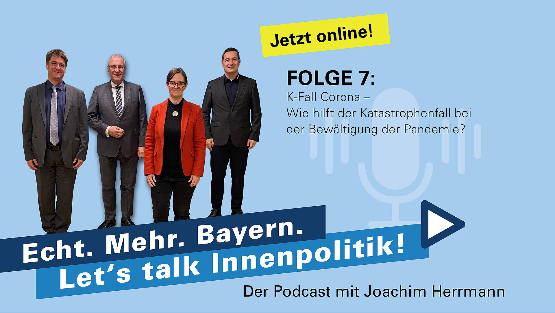 Auf dem Bild sind folgende Personen zu sehen: Innenminister Joachim Herrmann, Dr. Ursula Mühle, Dr. Michael Städtler und Josef Pemmerl