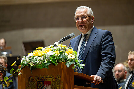 Innenminister Herrmann Rednerpult Begrüßung