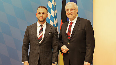 Bild von Innenminister Joachim Herrmann mit seinem slowakischen Amtskollegen Sutaj Estok