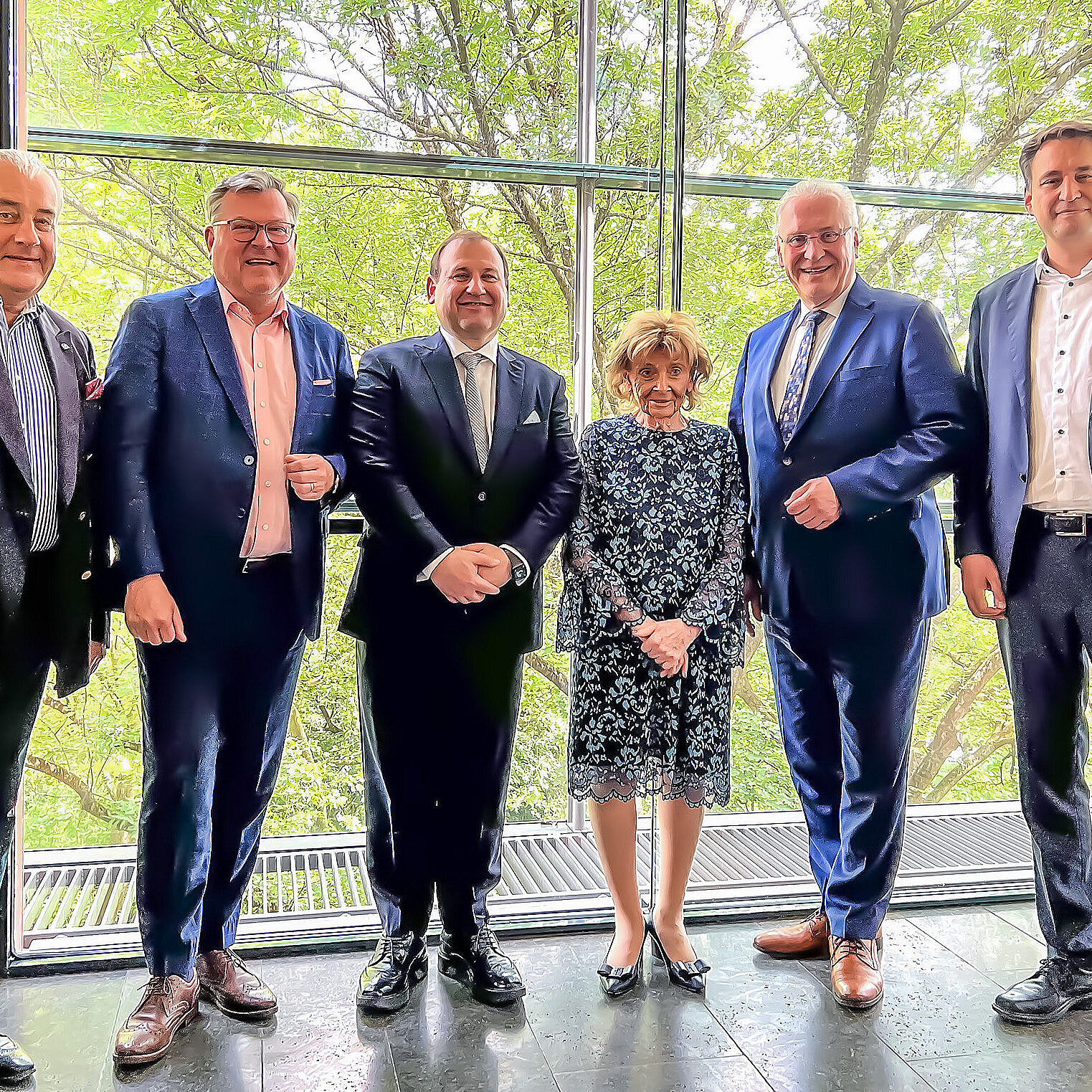 Gruppenfoto mit Herrmann, Eisenreich, Knobloch und Fischbaum