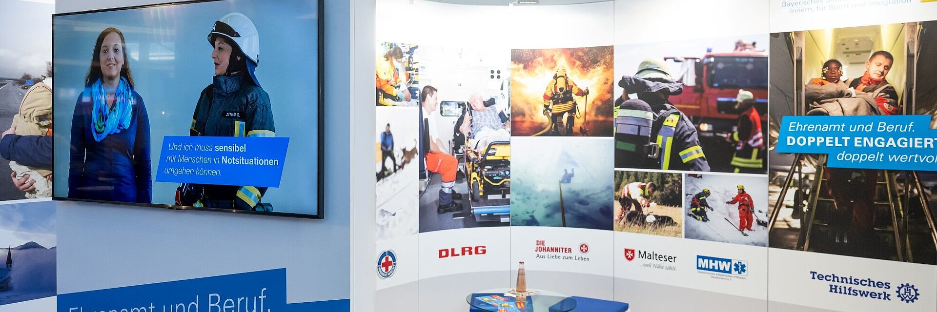 Unser Messestand zur Kampagne "Doppelt engagiert" auf der Heim und Handwerk Messe.