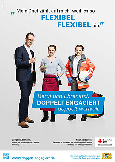Mein Chef zählt auf mich, weil ich so flexibel flexibel bin.