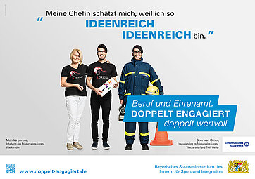 Plakat: Meine Chefin schätzt mich, weil ich so ideenreich ideenreich bin.